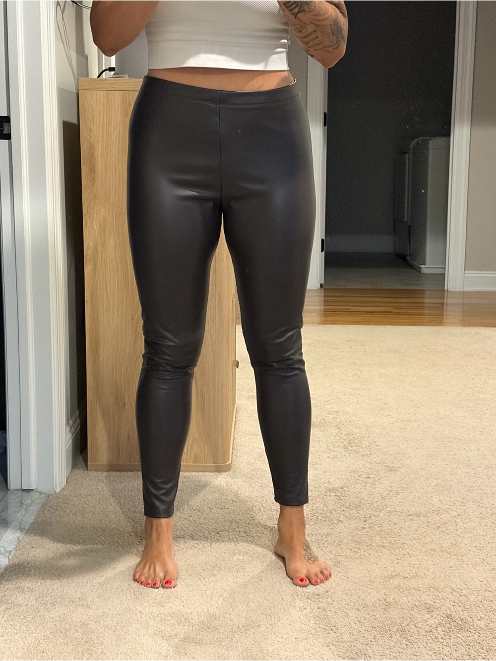 Black Faux Leather Leggings